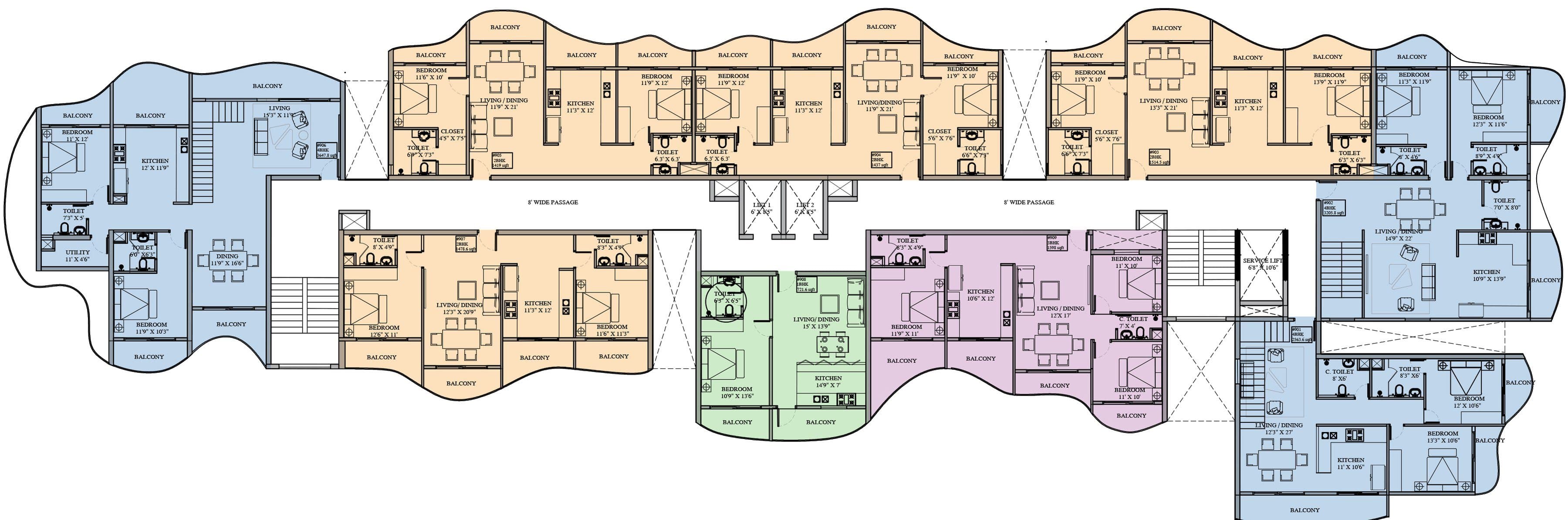 Ninth floor plan